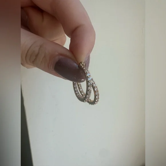 Crystal Haze Mini Serena Hoops - Clear - Picture 6 of 8